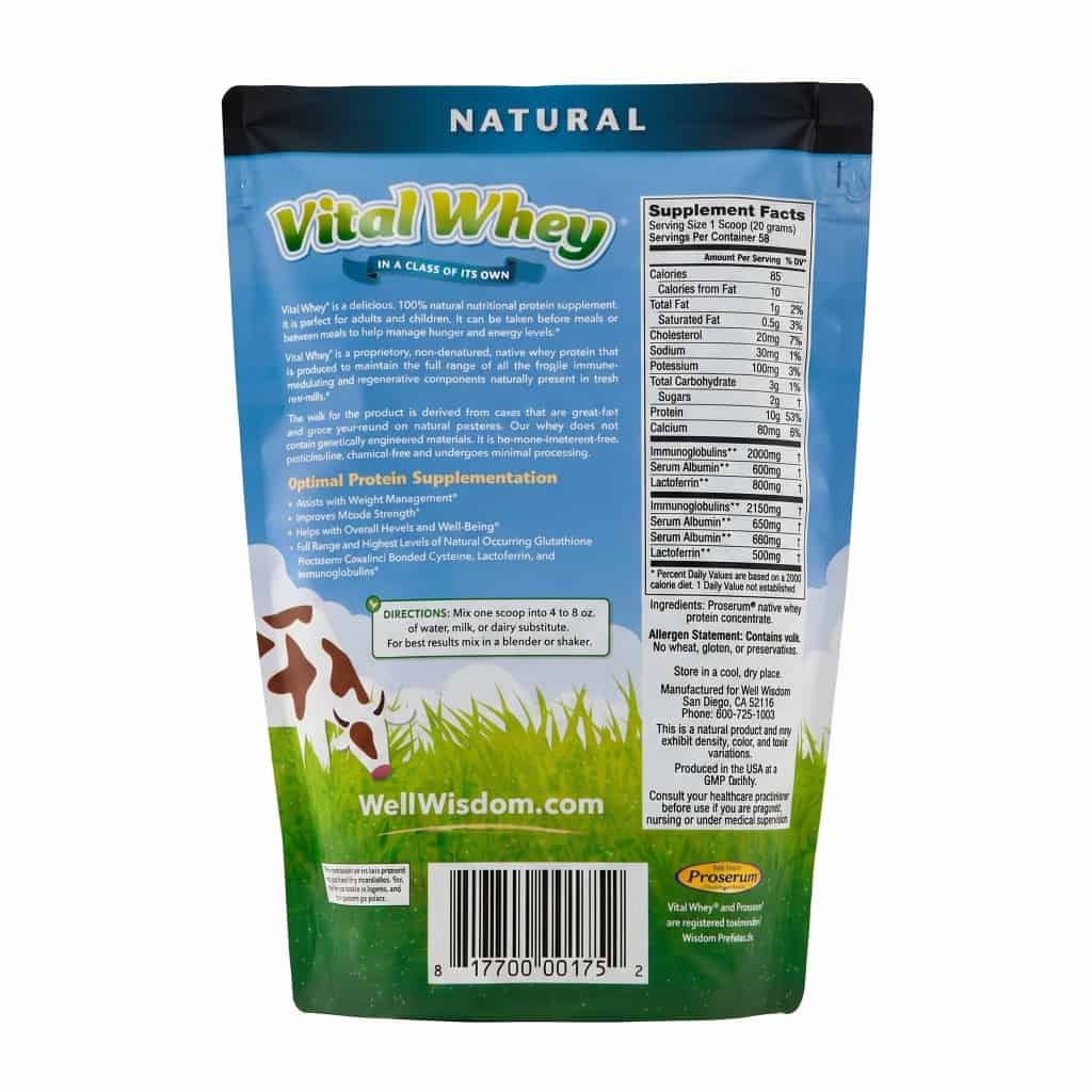 Vital Whey natural pouch back