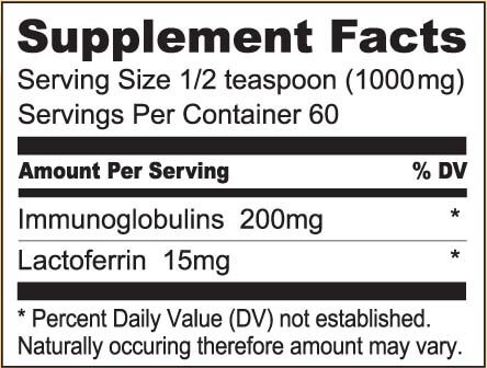 bioactive colostrum supplement facts