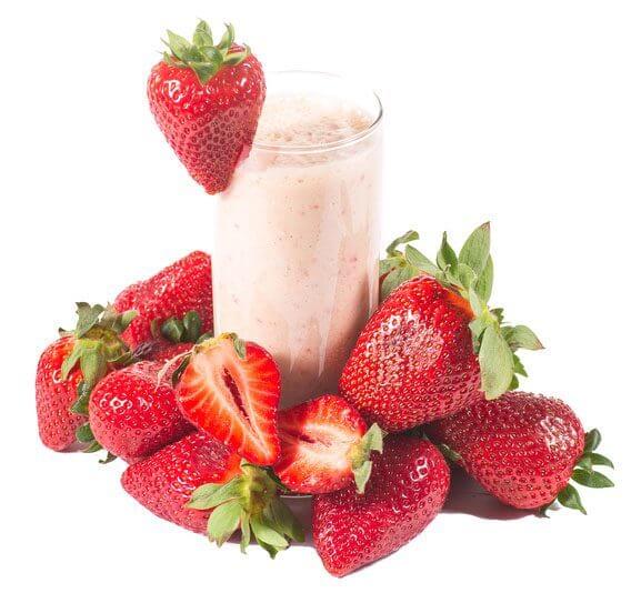 strawberry-flavored fruit protein shakes