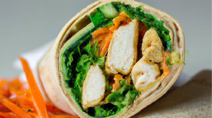 Chicken, Hummus and Veggie Wrap