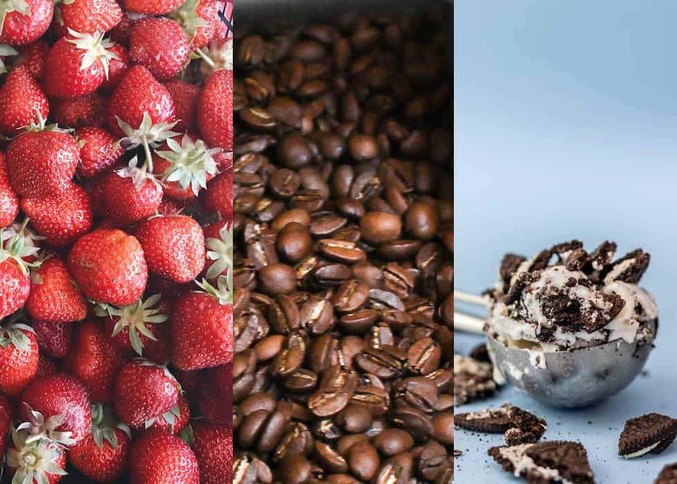 Strawberries Coffee Cookies and Cream
